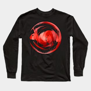 Red Round Rabbit Logo For 2023 Chinese New Year Long Sleeve T-Shirt